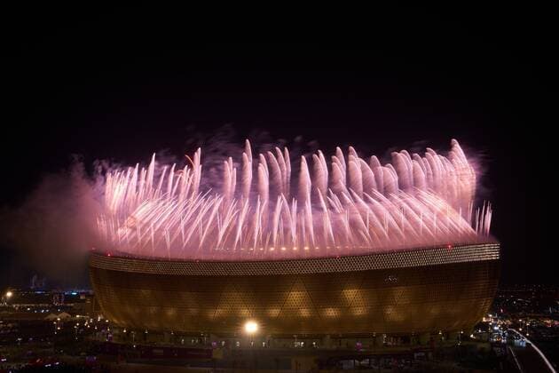 RECORD DATE NOT STATED FIFA World Cup, WM, Weltmeisterschaft, Fussball Qatar 2022 Argentina vs France Final Fireworks during the game Argentina vs France, corresponding to the great final of the FIFA World Cup Qatar 2022, at Lusail Stadium, Lusail, Doha, on December 18, 2022. <br><br> Pirotecnia durante el partido Argentina vs Francia, correspondiente a la gran final de la Copa Mundial de la FIFA Catar 2022, en el Estadio Lusail, Lusail, Doha, el 18 de Diciembre de 2022 LUSAIL DOHA QATAR  Copyright: xCristianxdexMarchenax 20221218_11844