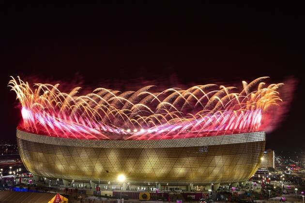 RECORD DATE NOT STATED FIFA World Cup, WM, Weltmeisterschaft, Fussball Qatar 2022 Argentina vs France Final Fireworks during the game Argentina vs France, corresponding to the great final of the FIFA World Cup Qatar 2022, at Lusail Stadium, Lusail, Doha, on December 18, 2022. <br><br> Pirotecnia durante el partido Argentina vs Francia, correspondiente a la gran final de la Copa Mundial de la FIFA Catar 2022, en el Estadio Lusail, Lusail, Doha, el 18 de Diciembre de 2022 LUSAIL DOHA QATAR  Copyright: xAdrianxMaciasx 20221218_11868
