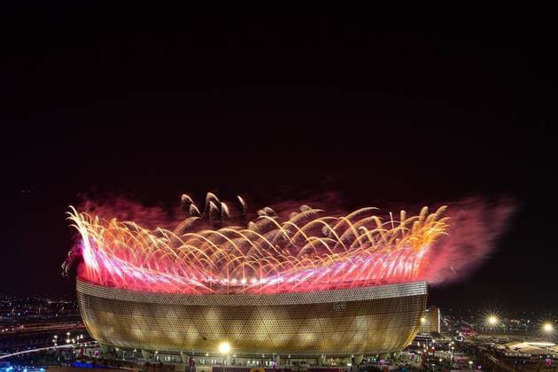 RECORD DATE NOT STATED FIFA World Cup, WM, Weltmeisterschaft, Fussball Qatar 2022 Argentina vs France Final Fireworks during the game Argentina vs France, corresponding to the great final of the FIFA World Cup Qatar 2022, at Lusail Stadium, Lusail, Doha, on December 18, 2022. <br><br> Pirotecnia durante el partido Argentina vs Francia, correspondiente a la gran final de la Copa Mundial de la FIFA Catar 2022, en el Estadio Lusail, Lusail, Doha, el 18 de Diciembre de 2022 LUSAIL DOHA QATAR  Copyright: xAdrianxMaciasx 20221218_11887
