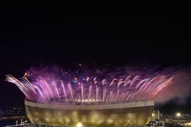 RECORD DATE NOT STATED FIFA World Cup, WM, Weltmeisterschaft, Fussball Qatar 2022 Argentina vs France Final Fireworks during the game Argentina vs France, corresponding to the great final of the FIFA World Cup Qatar 2022, at Lusail Stadium, Lusail, Doha, on December 18, 2022. <br><br> Pirotecnia durante el partido Argentina vs Francia, correspondiente a la gran final de la Copa Mundial de la FIFA Catar 2022, en el Estadio Lusail, Lusail, Doha, el 18 de Diciembre de 2022 LUSAIL DOHA QATAR  Copyright: xAdrianxMaciasx 20221218_11891