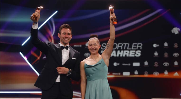 Baden-Baden , Sportler des Jahres 2022 , von links: Gina Lückenkemper Niklas Kaul