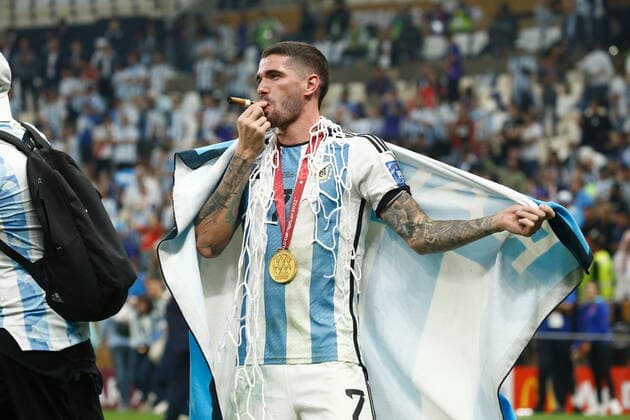 Rodrigo De Paul (ARG), DECEMBER 18, 2022 - Football Soccer : De Paul celebrate after winning FIFA World Cup, WM, Weltmeisterschaft, Fussball Qatar 2022 final match between Argentina 3 (PSO 4-2) 3 France at the Lusail Stadium in Al Daayen, Qatar. Noxthirdxpartyxsales  (206639890)