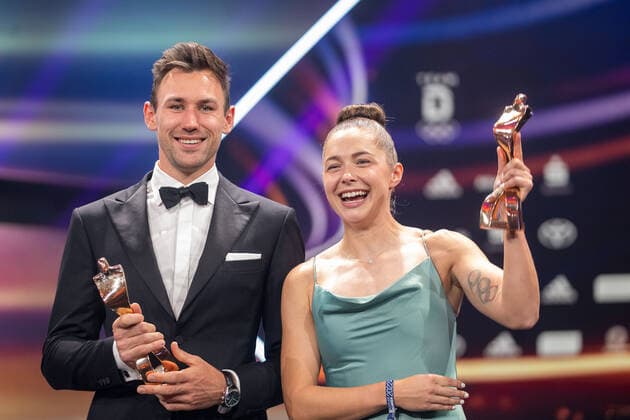 Gina Lueckenkemper und Niklas Kaul , Sportler des Jahres, Verleihung der Ehrung im Jahre 2022, 18.12.2022, Eibner-Pressefoto Sascha Walther Sportler des Jahres, Verleihung der Ehrung im Jahre 2022, 18.12.2022 Baden-Baden Copyright: xEibner-Pressefotox EP_EER