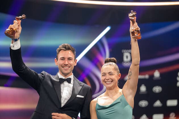 Gina Lueckenkemper und Niklas Kaul , Sportler des Jahres, Verleihung der Ehrung im Jahre 2022, 18.12.2022, Eibner-Pressefoto Sascha Walther Sportler des Jahres, Verleihung der Ehrung im Jahre 2022, 18.12.2022 Baden-Baden Copyright: xEibner-Pressefotox EP_EER