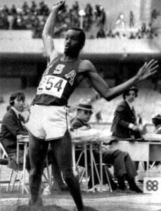 Bob Beamon 1968 Olympics, Mexico. Bob Beamon of the USA in action during the men s long jump event in which he shattered the world record by more than two feet, in a leap of 29 feet 2 & 1 2 inches to win an Olympic gold medal. 18th October 1968. Mexico  Copyright: xTopFotox 0062790