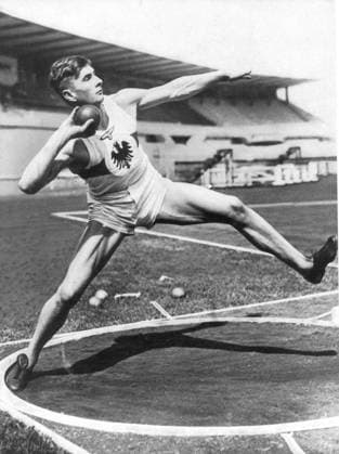 1936 Olympics Hans Hinrick Sievert from Germany Shot Putt 1936 Berlin Olympic Games, Olympische Spiele, Olympia, OS Germany  Copyright: xTopFotox 0091309