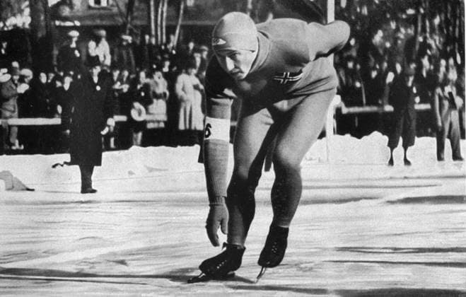 Ivar Ballangrud 1936 Winter Olympic Games, Olympische Spiele, Olympia, OS Garmisch - Partenkirchen, Germany Speed skater, Ivar Ballangrud, of Norway, won three gold medals, in the 500m, the 5000m and the 10000m, and took home a silver medal at 1500m. TopFoto Germany  Copyright: xTopFotox 0947304