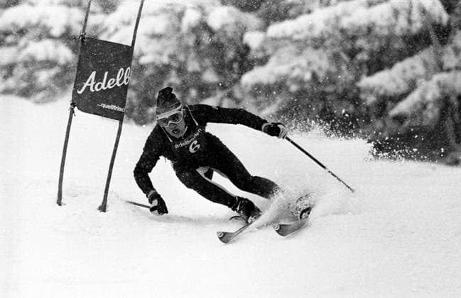 Adelboden , Switzerland : french skiing ace Jean Claude Killy winning the Giant Slalom here on 8 January 1968 - an event counting in teh World Cup . Switzerland  Copyright: xTopFotox 1453645