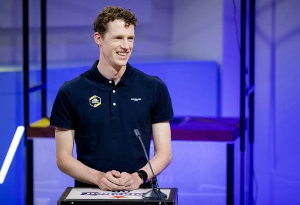 AMSTERDAM - Nathan Van Hooydonck during the team presentation of the cycling teams of Team Jumbo-Visma 2023. ANP SEM VAN DER WAL netherlands out - belgium out Amsterdam xVIxxIVx