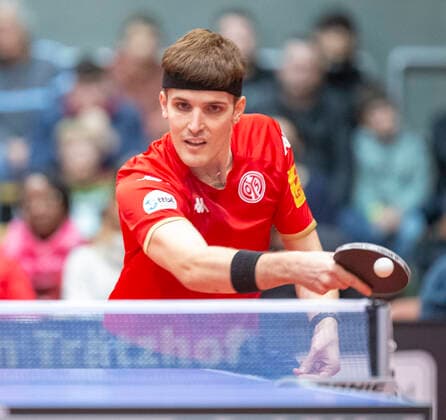 22.12.2022, xomx Tischtennis Bundesliga TTC RhönSprudel Fulda-Maberzell - 1. FSV Mainz 05 Bild: Spiel !: Quadri Aruna - Luka Mladenovic