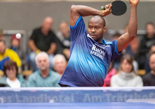 Sport Themen der Woche KW51 Sport Bilder des Tages 22.12.2022, xomx Tischtennis Bundesliga TTC RhönSprudel Fulda-Maberzell - 1. FSV Mainz 05 Bild: Spiel !: Quadri Aruna - Luka Mladenovic *** 22 12 2022, xomx table tennis Bundesliga TTC RhönSprudel Fulda Maberzell 1 FSV Mainz 05 picture match Quadri Aruna Luka Mladenovic Copyright: HMBxMedia OliverxMueller