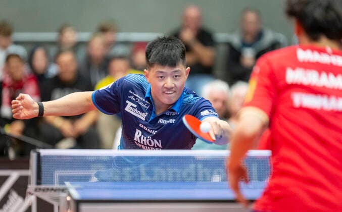 22.12.2022, xomx Tischtennis Bundesliga TTC RhönSprudel Fulda-Maberzell - 1. FSV Mainz 05 Bild: Spiel 2: Fan Bo Meng - Yuto Muramatsu