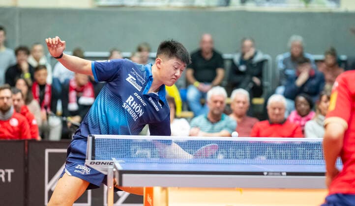 22.12.2022, xomx Tischtennis Bundesliga TTC RhönSprudel Fulda-Maberzell - 1. FSV Mainz 05 Bild: Spiel 2: Fan Bo Meng - Yuto Muramatsu