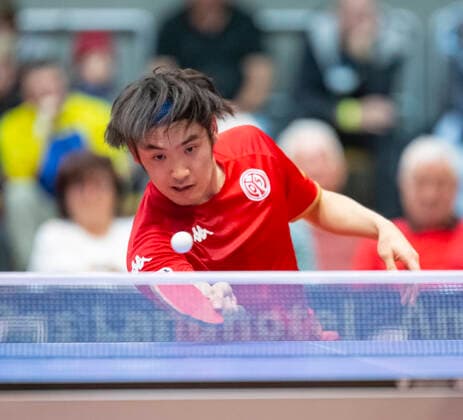 22.12.2022, xomx Tischtennis Bundesliga TTC RhönSprudel Fulda-Maberzell - 1. FSV Mainz 05 Bild: Spiel 2: Fan Bo Meng - Yuto Muramatsu