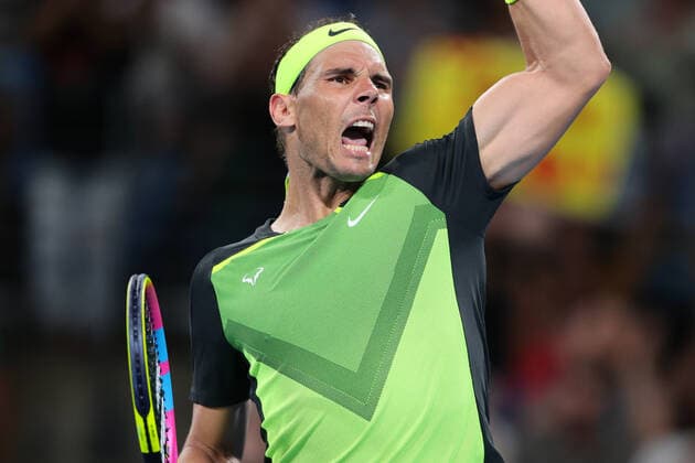 Rafael Nadal of Spain reacts in the Group D match during United Cup at Ken Rosewall Arena, Sydney Olympic Park Tennis Centre, Sydney, Australia on 2nd January 2023. Copyright: xPeterxDovganx 35100400