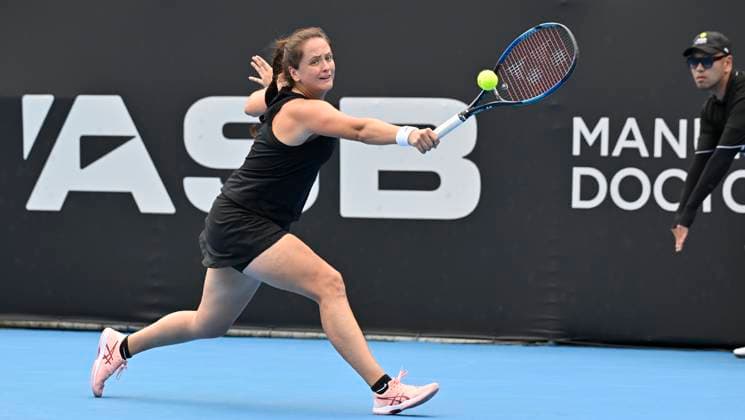 3rd January 2022: Auckland, New Zealand: Slovakia s Viktoria Kuzmova during play on Day 2 of the women s ASB Classic at the ASB Tennis Arena,  ActionPlus12464249 AndrewxCornaga