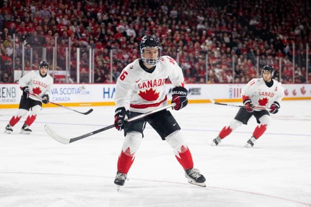 230105 Connor Bedard of Canada during the 2023 IIHF World Junior Championship semifinal between USA and Canada on January 5, 2023 in Halifax. Photo: Simon Hastegard BILDBYRAN kod SH SH0402 ishockey Ice hockey, Eishockey jvm junior-vm u20 2023 iihf world junior championship world juniors semifinal semifinals usa canada kanada bbeng Copyright: SIMONxHASTEGARD BB230105SH005