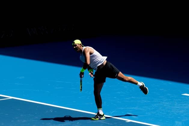 TENNIS AUSTRALIAN OPEN PRACTICE, Rafael Nadal of Spain in action during an Australian Open practice session at Melbourne Park in Melbourne, Thursday, January 5, 2023. ( NO ARCHIVING, EDITORIAL USE ONLY, NO USE IN BOOKS WITHOUT CONSENT MELBOURNE VIC AUSTRALIA  Copyright: xDIEGOxFEDELEx 20230105001748918283