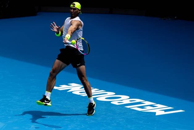TENNIS AUSTRALIAN OPEN PRACTICE, Rafael Nadal of Spain in action during an Australian Open practice session at Melbourne Park in Melbourne, Thursday, January 5, 2023. ( NO ARCHIVING, EDITORIAL USE ONLY, NO USE IN BOOKS WITHOUT CONSENT MELBOURNE VIC AUSTRALIA  Copyright: xDIEGOxFEDELEx 20230105001748918313