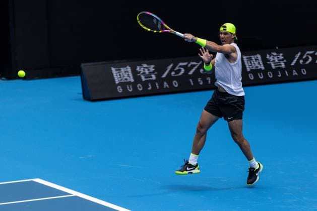 TENNIS AUSTRALIAN OPEN PRACTICE, Rafael Nadal of Spain in action during an Australian Open practice session at Melbourne Park in Melbourne, Thursday, January 5, 2023. ( NO ARCHIVING, EDITORIAL USE ONLY, NO USE IN BOOKS WITHOUT CONSENT MELBOURNE VIC AUSTRALIA  Copyright: xDIEGOxFEDELEx 20230105001748918344