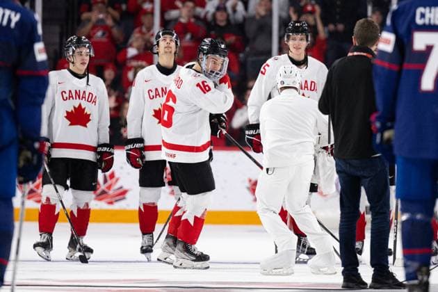 230105 Connor Bedard of Canada after the 2023 IIHF World Junior Championship semifinal between USA and Canada on January 5, 2023 in Halifax. Photo: Simon Hastegard BILDBYRAN kod SH SH0402 ishockey Ice hockey, Eishockey jvm junior-vm u20 2023 iihf world junior championship world juniors semifinal semifinals usa canada kanada bbeng Copyright: SIMONxHASTEGARD BB230105SH042