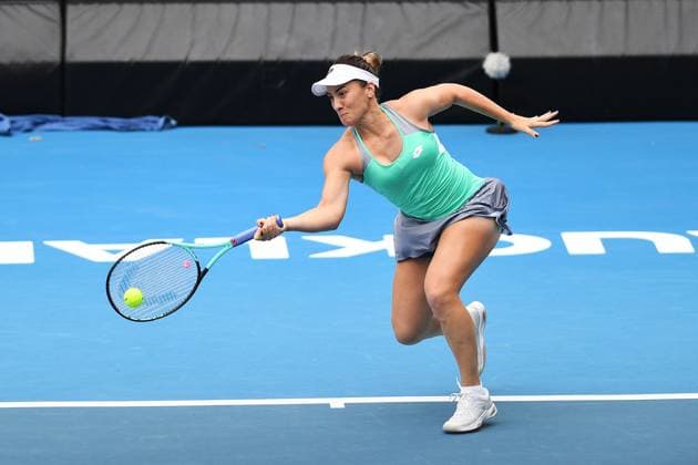 5th January 2022: Auckland, New Zealand: Danka Kovinic of Montenegro during play on Day 4 of the 2023 Womens s ASB Classic. ASB Tennis Centre, Auckland, New Zealand.  ActionPlus12464891 ChrisxSymes