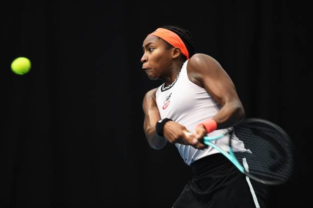 6th January 2022: Auckland, New Zealand: Coco Gauff of the USA during play on Day 5 of the 2023 Womens s ASB Classic. ASB Tennis Centre, Auckland, New Zealand.  ActionPlus12465098 ChrisxSymes