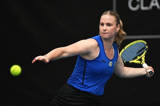 6th January 2022: Auckland, New Zealand: Ysaline Bonaventure of Germany during play on Day 5 of the 2023 Womens s ASB Classic. ASB Tennis Centre, Auckland, New Zealand.  ActionPlus12465123 ChrisxSymes