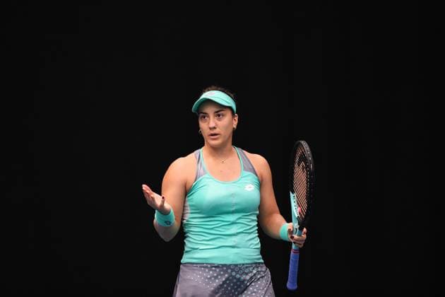 6th January 2022: Auckland, New Zealand: Danka Kovinic of Montenegro during play on Day 5 of the 2023 Womens s ASB Classic. ASB Tennis Centre, Auckland, New Zealand.  ActionPlus12465116 ChrisxSymes