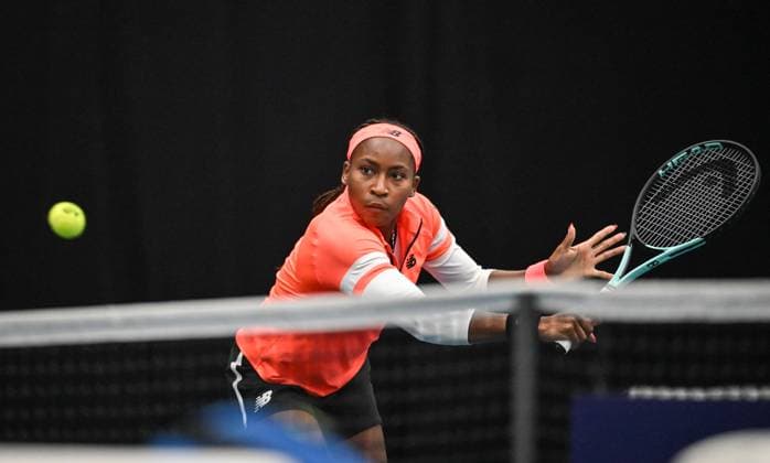 6th January 2022: Auckland, New Zealand: USA s Coco Gauff during her 1 4 final match on Day 5 of the women s ASB Classic at the ASB Tennis Arena, Auckland, New Zealand  ActionPlus12465164 AndrewxCornaga