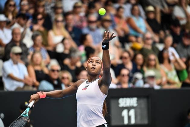 7th January 2022: Auckland, New Zealand: USA s Coco Gauff during the semi finals of the ASB Classic at the ASB Tennis Arena, Auckland, New Zealand  ActionPlus12465522 AndrewxCornaga