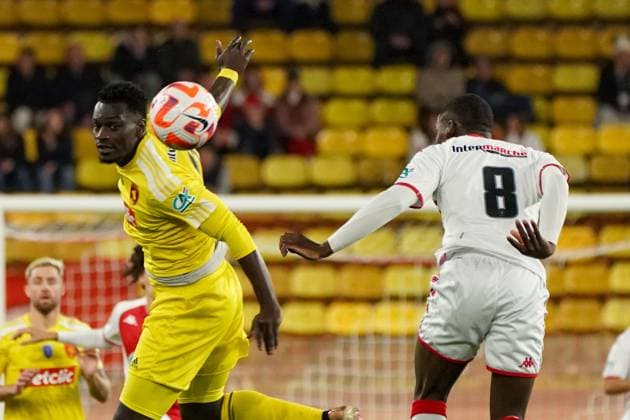 Joseph Mendes (Rodez) - Eliot Matazo (AS Monaco) FOOTBALL : AS Monaco vs Rodez - 32eme de finale de Coupe de France - Monaco - 07 01 2023 NorbertScanella Panoramic 