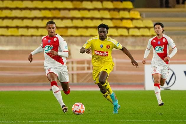 Andy Pembele (Rodez) - Ismail Jakobs (AS Monaco) FOOTBALL : AS Monaco vs Rodez - 32eme de finale de Coupe de France - Monaco - 07 01 2023 NorbertScanella Panoramic 