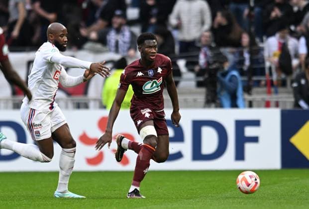 Fali Canda (metz) FOOTBALL: Olympique Lyonnais vs FC Metz - 32e Coupe de France - 07 01 2023 FredericChambert Panoramic 