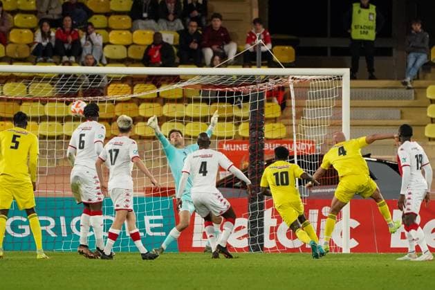 but - Aymen Abdennour (Rodez) FOOTBALL : AS Monaco vs Rodez - 32eme de finale de Coupe de France - Monaco - 07 01 2023 NorbertScanella Panoramic 