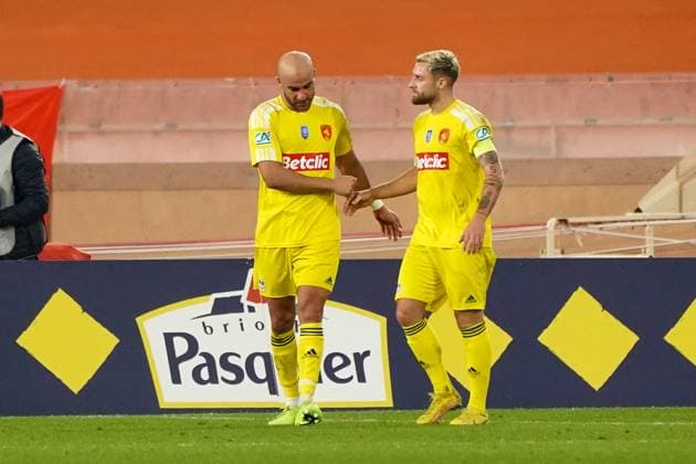joie - Aymen Abdennour (Rodez) FOOTBALL : AS Monaco vs Rodez - 32eme de finale de Coupe de France - Monaco - 07 01 2023 NorbertScanella Panoramic 
