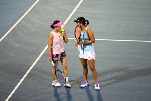 8th January 2022: Auckland, New Zealand: Miyu Kato of Japan and Aldila Sutjiadi of Indonesia during their doubles Final match of the 2023 Womens s ASB Classic. ASB Tennis Centre, Auckland, New Zealand.  ActionPlus12466057 ChrisxSymes