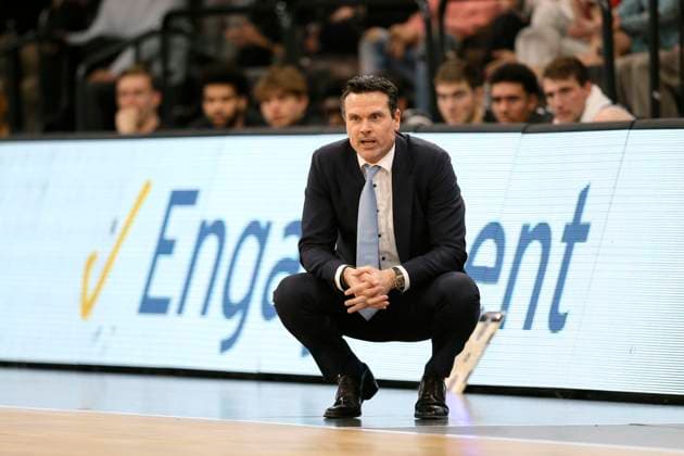 Trainer Raoul Korner ( Towers ) Basketball Herren BBL am Sa. 07.01.2023 Hamburg Towers - Ratiopharm ULM 65 - 80