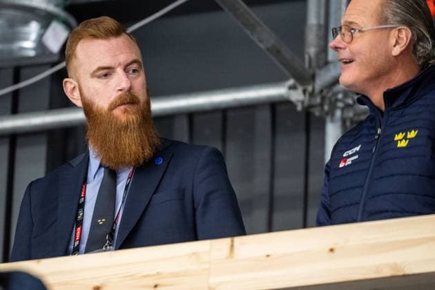 230109 Head of delegation Anders Lundberg of Sweden during the 2023 IIHF U18 Women s World Championship, WM, Weltmeisterschaft game between Sweden and Canada on January 9, 2023 in Östersund. Photo: Mathilda Ahlberg BILDBYRAN kod MA MA0369 ishockey Ice hockey, Eishockey u18 vm u18-vm 2023 iihf u18 womens world championship sverige sweden kanada canada dam bbeng Copyright: MATHILDAxAHLBERG BB230109MA186