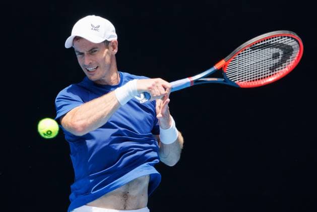 January 10, 2023: Andy Murray (GBP) practising on Rod Laver Arena ahead of the 2023 Australian Open in Melbourne, Australia. Cal Media USA - ZUMAc04_ 20230110_zaf_c04_002 Copyright: xSydneyxLowx