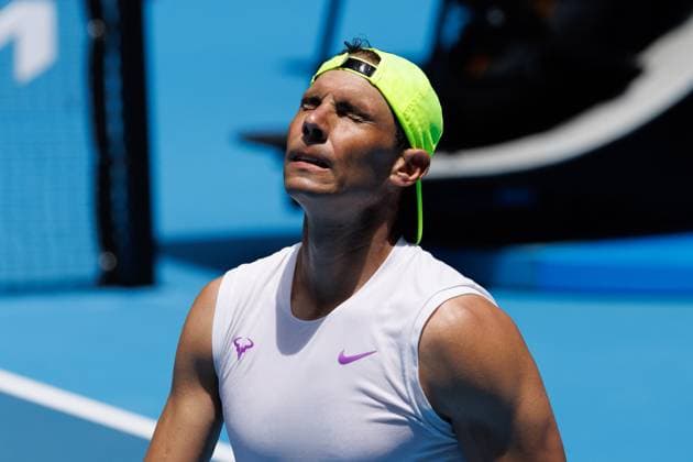January 10, 2023: RAFAEL NADAL (ESP) practising on Rod Laver Arena ahead of the 2023 Australian Open in Melbourne, Australia. Cal Media USA - ZUMAc04_ 20230110_zaf_c04_028 Copyright: xSydneyxLowx