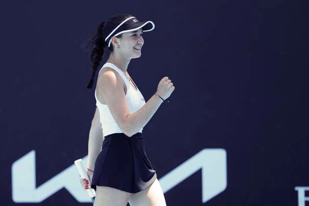 Eva Lys macht die Faust und jubelt,Jubel,Freude,Emotion, Australian Open 2023, Qualifikation in Melbourne, Victoria, Australia. Copyright: xJuergenxHasenkopfx
