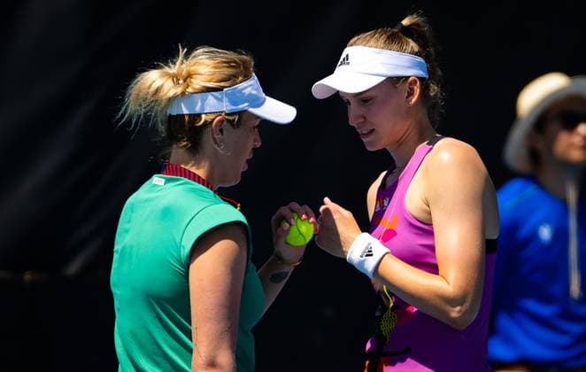 January 10, 2023, ADELAIDE, AUSTRALIA: Anastasia Pavlyuchenkova of Russia & Elena Rybakina of Kazakhstan playing doubles at the 2023 Adelaide International 2 WTA, Tennis Damen 500 tennis tournament ADELAIDE AUSTRALIA - ZUMAa181 20230110_zaa_a181_011 Copyright: xRobxPrangex