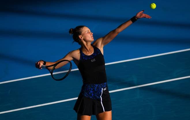 January 10, 2023, ADELAIDE, AUSTRALIA: Veronika Kudermetova of Russia in action during the first round of the 2023 Adelaide International 2 WTA, Tennis Damen 500 tennis tournament ADELAIDE AUSTRALIA - ZUMAa181 20230110_zaa_a181_040 Copyright: xRobxPrangex