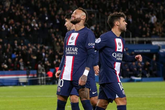 Neymar Jr (PSG) - But refuse - deception - Juan Bernat (PSG) FOOTBALL : Paris St Germain Vs Angers - Ligue 1 - 11 01 2023 MichaelBaucher Panoramic 