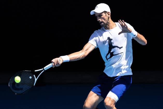 TENNIS AUSTRALIAN OPEN PRACTICE, Novak Djokovic of Serbia during an Australian Open practice session at Melbourne Park in Melbourne, Thursday, January 12, 2023. ( NO ARCHIVING, EDITORIAL USE ONLY, NO USE IN BOOKS WITHOUT CONSENT MELBOURNE VICTORIA AUSTRALIA  Copyright: xDIEGOxFEDELEx 20230112001751352072