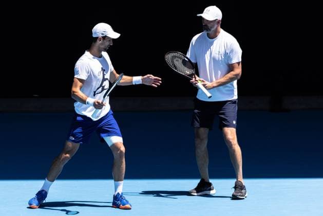 TENNIS AUSTRALIAN OPEN PRACTICE, Novak Djokovic of Serbia during an Australian Open practice session at Melbourne Park in Melbourne, Thursday, January 12, 2023. ( NO ARCHIVING, EDITORIAL USE ONLY, NO USE IN BOOKS WITHOUT CONSENT MELBOURNE VICTORIA AUSTRALIA  Copyright: xDIEGOxFEDELEx 20230112001751353164