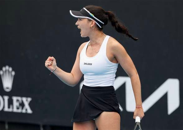 Eva Lys macht die Faust und jubelt, Jubel, Freude, Emotion,Australian Open Qualifikation,Melbourne Park - Melbourne,Victoria - Australia. Copyright: xJuergenxHasenkopfx