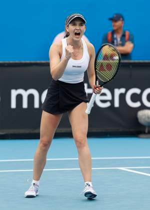 Eva Lys macht die Faust und jubelt, Jubel, Freude, Emotion,Australian Open Qualifikation,Melbourne Park - Melbourne,Victoria - Australia. Copyright: xJuergenxHasenkopfx