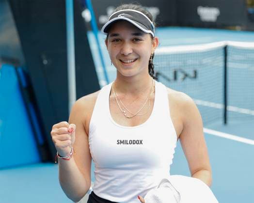 Eva Lys jubelt nach dem Sieg,Jubel,Freude,Emotion, Australian Open Qualifikation,Melbourne Park - Melbourne,Victoria - Australia. Copyright: xJuergenxHasenkopfx